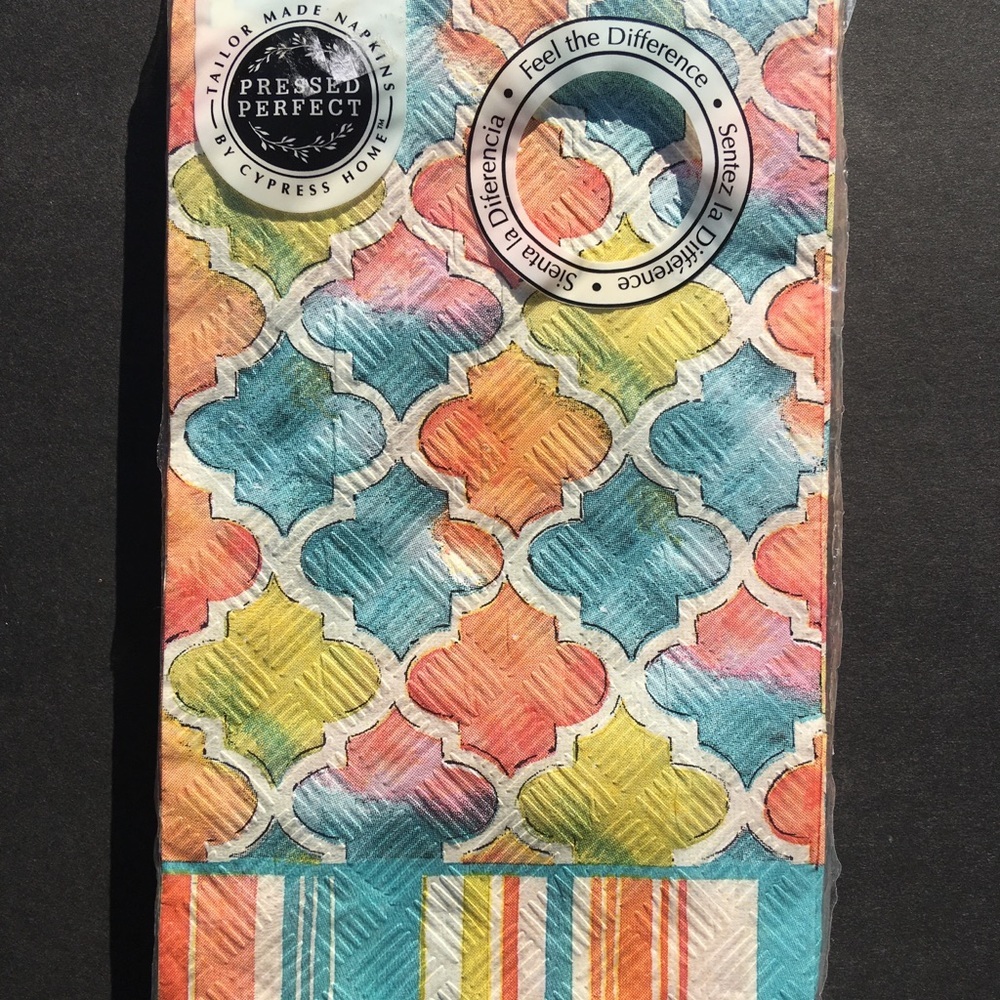 2 Packages Cypress Home Paper Guest Napkins Embossed Party Crafts Geometric New